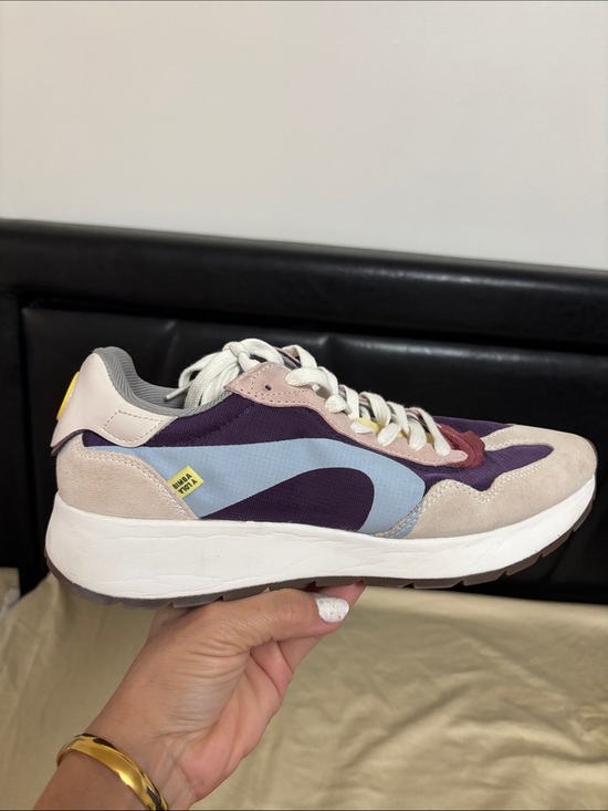 Bimba Y Lola Shoes - Women's Retro Sneakers in Purple, Light Blue & Cream